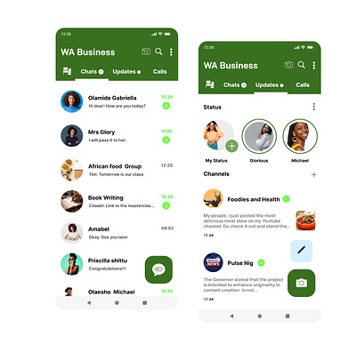 WhatsApp interface design mobile app ui