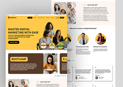 An E-Learning Platform Landing Page figma landing page landingpage ui uidesign uiux uxdesign web design