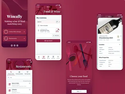 Wine matching mobile app app design interface design mobile app mobile design product design ui user research ux visual design wine