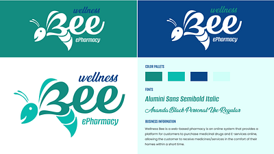 Wellness Bee ePharmacy branding graphic design logo ui wellness logo