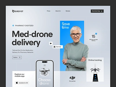 Birdyst Website design health app interface landing page ui medical care medtech website pharmacy product service startup ui uiuxdesign user inteface ux web website