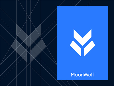 Moon Wolf - Logo Design branding clean design graphic design grid logo logomark minimalistic moon moonwolf wolf