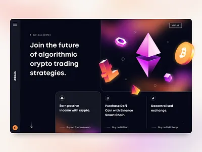 DeFi Coin - Crypto Website arounda design interface platform product ui ux web website
