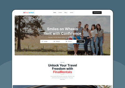 Final rentals! Renting a car adobexd consilion design illustration landing page landing page design landing page ui ui uixdesign web page