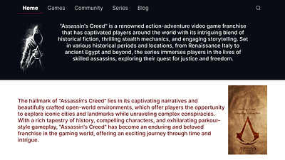 Assassin's Creed Beta site app assassinscreed branding design figma graphic design illustration logo typography ui ux