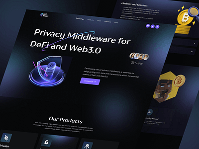 Web3 landing page blockchain dapps dark landing page decentralized defi design digitalassets homepage landing page tokenization ui web design web3 web3future web3innovation web3projects web3tech website website design