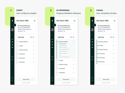 Progress Tracker accordion design navigation progress tracker stepper steps ui ux