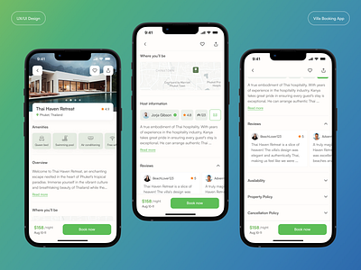 Villa booking app concept 🌴 app application book booking design inspire rent ui ux
