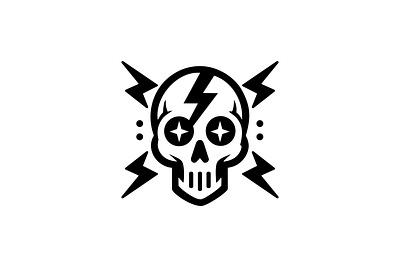 Skull Lightning Logo branding graphic design logo