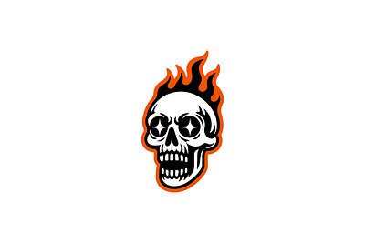 Skull Flames Logo branding graphic design logo