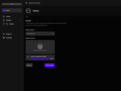 Auditing Tool Compiler - Upload blockchain crypto dashboard design ui upload web3