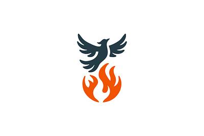 Bird Flying Over Fire Logo branding graphic design logo