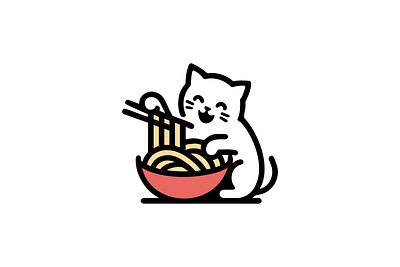 Cat Ramen Logo branding graphic design logo