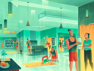 Olx Case Study branding case study design digital illustration graphic design green illustration olx people room sci fi shifting ui