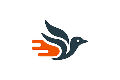 Bird With Flame Trail Logo branding graphic design logo