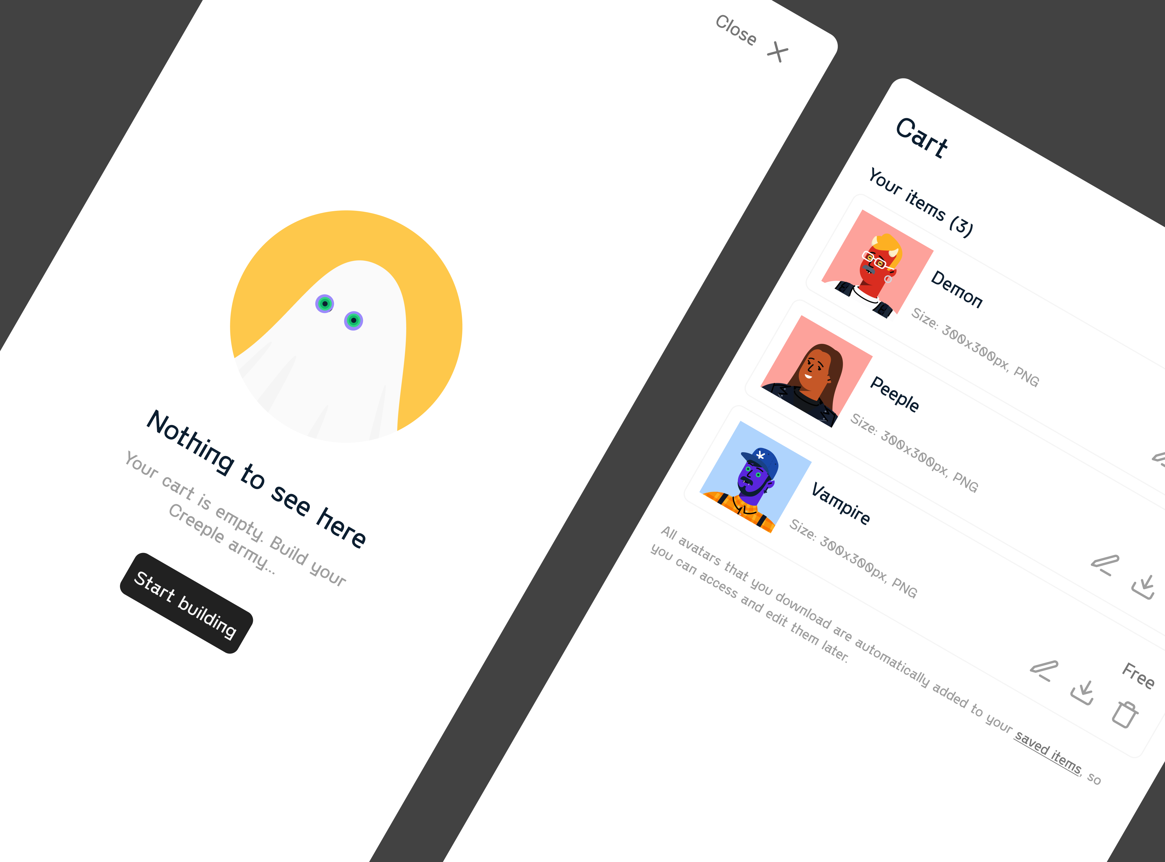 Download Cart avatars basket cart empty state product design ui ux