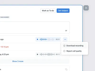 Docplanner Phone - Call Recording call call details call history call quality call recording clinic patient patient details play recording reception report quality