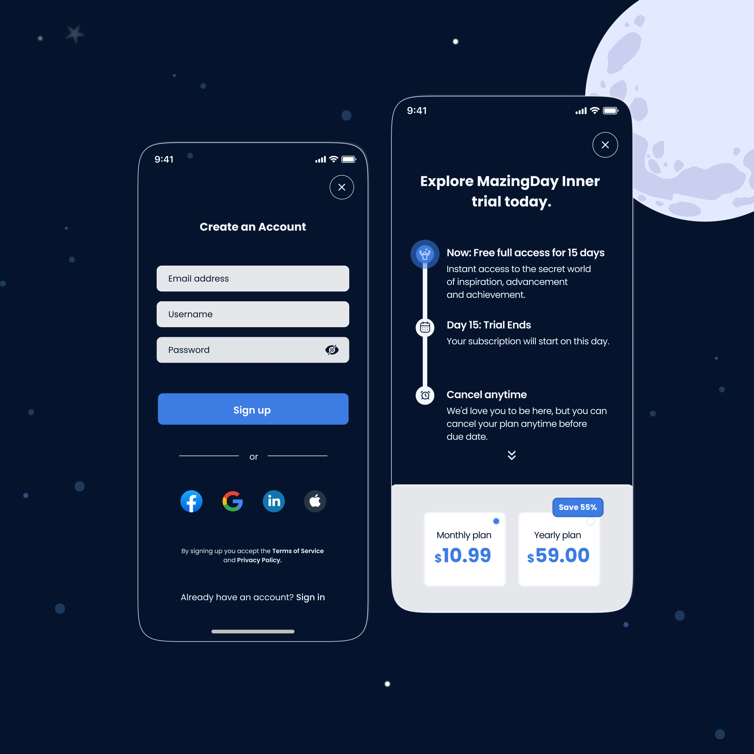 Meditation App | Dark Mode app meditation app mobile app ui user experience user interface visual design