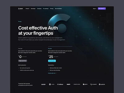 Clerk - Pricing branding clerk design icons illustration interface landing page marketing site ui user experience user interface ux web design website design