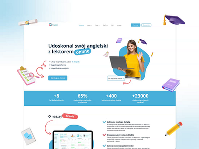 Redesign website | Grouplex.pl - English online School design e learning design education website english english school design home page landing landing page redesign redesign website ui uiux ux web design website