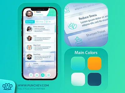Zen App branding design gui icons illustration interface logo punchev ui ux