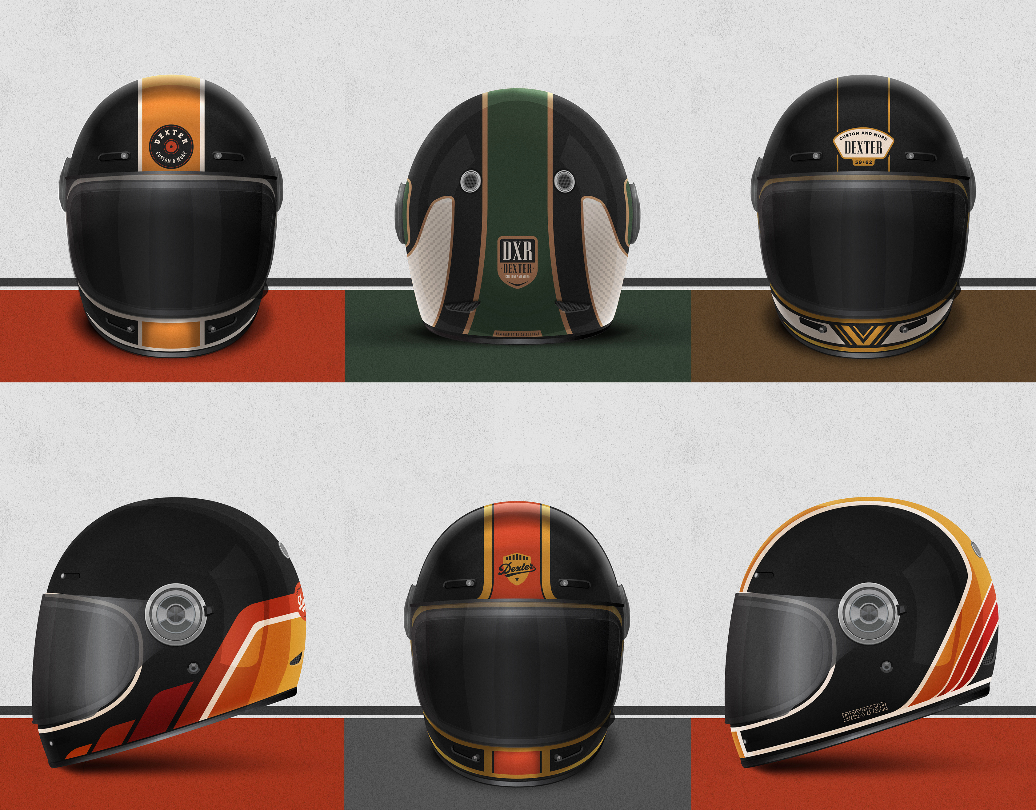 Dexter by Motoblouz casque design designproduit enjoytheride gallodrome hauts de france hautsdefrance helmet illustration lille moto motoblouz motorbike motorcycle