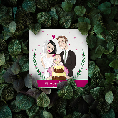 Together -battesimo & matrimonio family illustrazione invitation love wedding