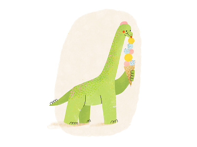 Dino & Ice Cream childrens books cute dino dinosaur fun ice cream illustration kid lit summer