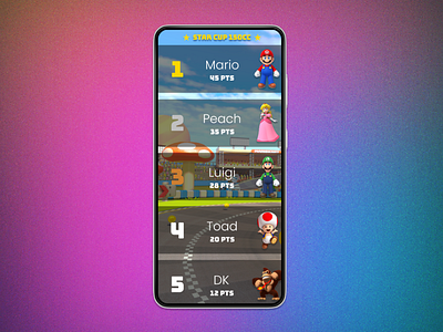 Daily UI 019 - Leaderboard daily daily 100 challenge daily ui 019 daily ui 19 dailyui dailyui019 dailyui19 design leader board leaderboard mario mario kart mariokart ui ui design ui ux uidesign uiux ux