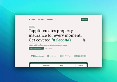 🏬 Tappit | Proptech Startup Concept hero landing page proptech real estate serif