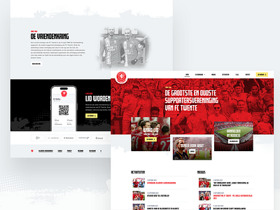 UI design FC Twente (supporters) site app blocks branding clean design flat illustration layout logo mobile red site soccer team theme ui user experience ux website