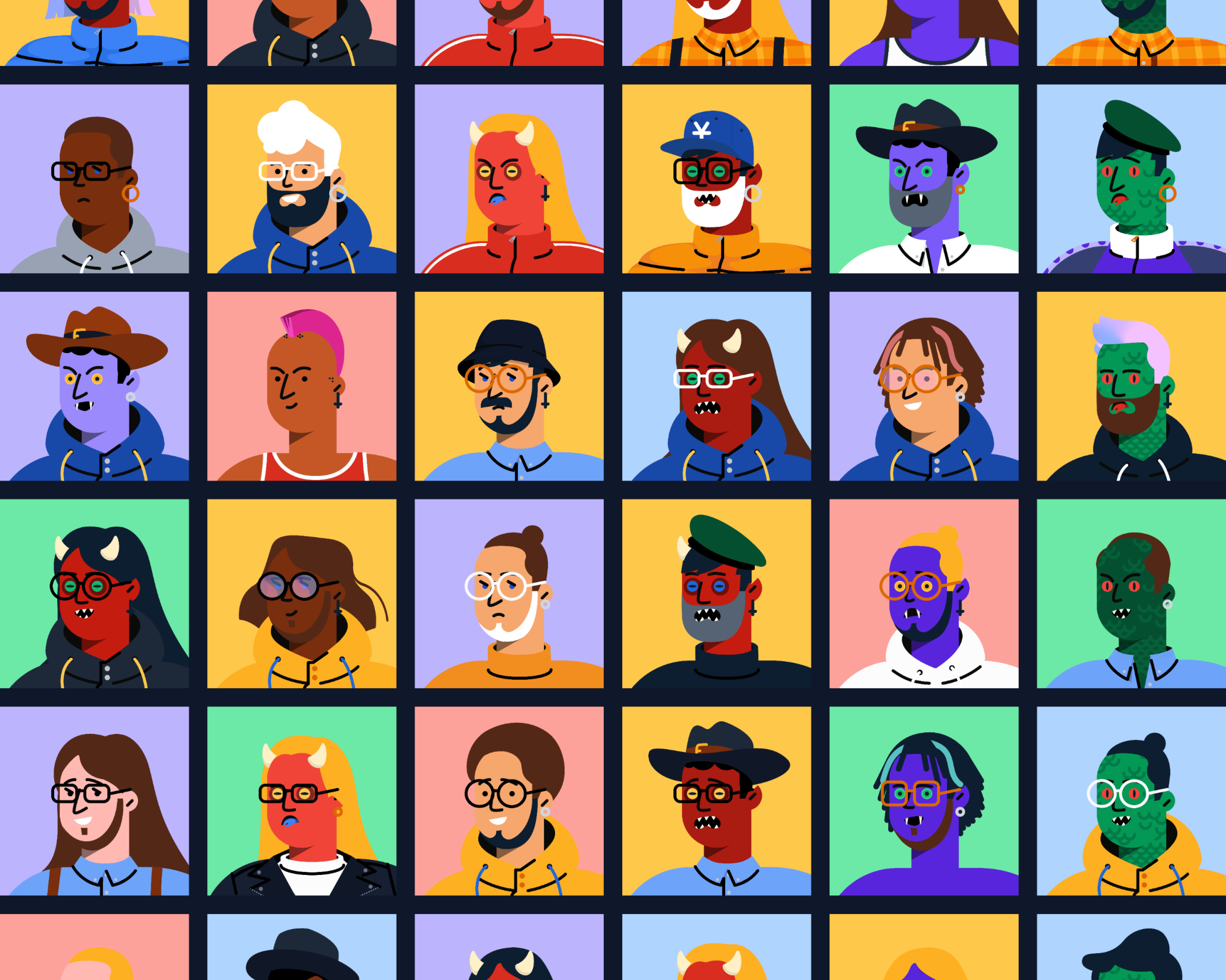 Creeple - avatars with over a billion possibilites artwork avatar design graphic design illustration personalisation vector