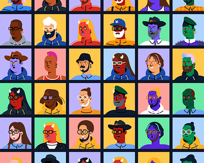 Creeple - avatars with over a billion possibilites artwork avatar design graphic design illustration personalisation vector