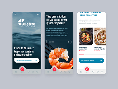 Gel pêche digital food logo mobile ui webdesign