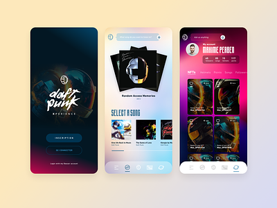 Daft Punk (App label) app daftpunk digital mobile music ui webdesign
