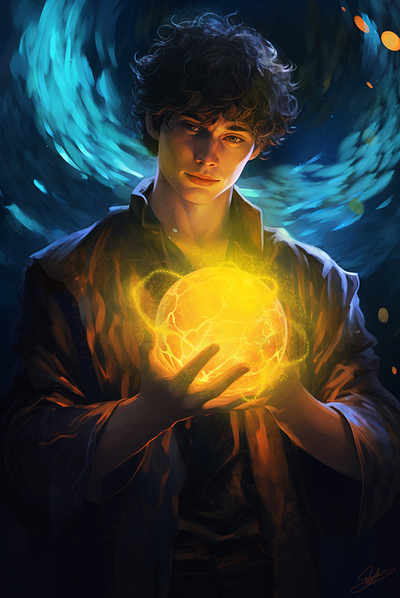 Beginner Magician 2d art illustration