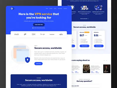 VPN Web Design concept branding design ui ui design uidesign uxui visual design web webdesign