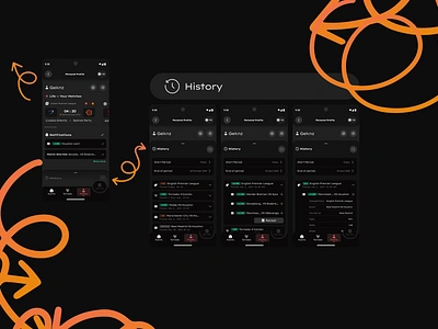 History — betwisio — betting with swipes app design bet app betting events gambling history igaming igaming app mobile personal profile ui