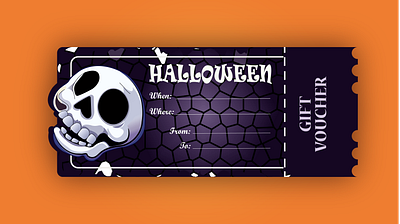 Halloween party voucher 2d art cover art design graphic design halloween illustration illustrator noal ui vector design voucher