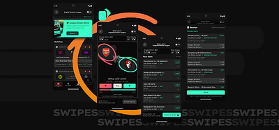 League Swipes — betwisio — betting with swipes bet slip betting bettor bookmaker gambling igaming league mobile app receipt summary sumup swipe feature swipes