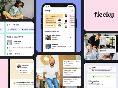 Fleeky - Beauty Salon Booking App app appointment beauty branding case study iphone mobile pink ui