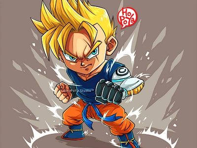 Mirai No Son Gohan Chibi Version 2d android anime artwork cartoon character chibi design dragon ball fan art game graphic illustration manga super saiyan