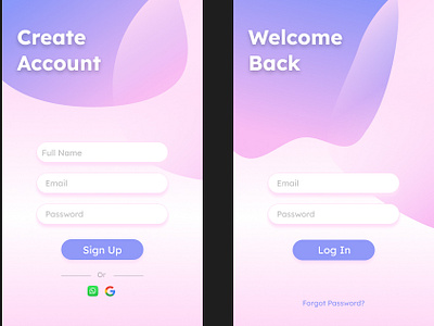 Sign Up/Log In Page graphic design typography ui ux