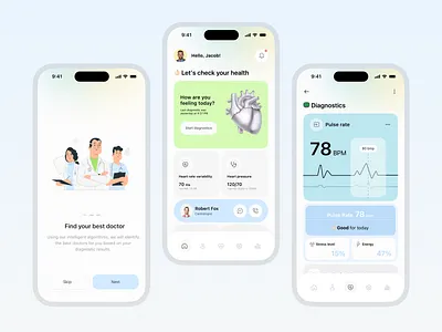 WeCare - Health Monitoring Mobile iOS App app health healthtech ios medicine mobileapp
