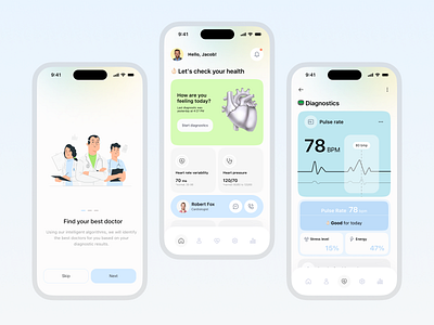 WeCare - Health Monitoring Mobile iOS App app health healthtech ios medicine mobileapp