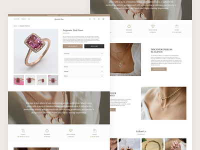 Jewelry Product page checkout classic clothing delicate e commerce ecommerce fashion feminine jewelry landing page online shopping online store product detail product page store ui design uxui design webdesign woman
