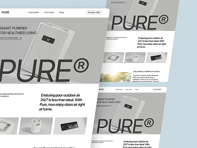 PURE - Smart Humidifier Web Design branding graphic design ui