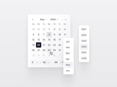 Date picker component calendar component date picker date select datepicker design system dropdown figma product design saas ui