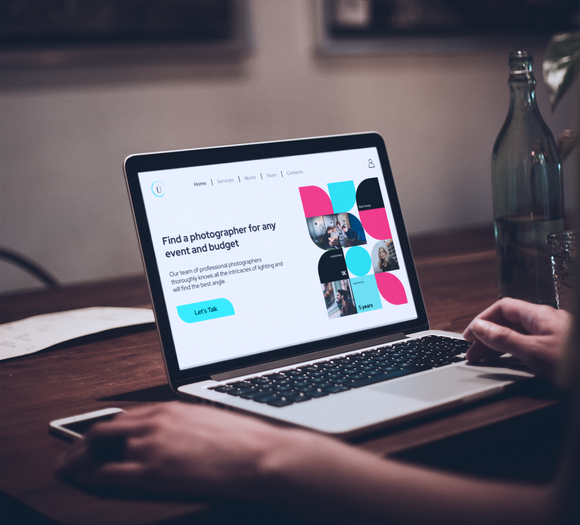 Redesign of the photographers' website app branding design figma graphic design illustration landingpage logo mobiledesign motion graphics ui uiux uiuxdesign ux vector webdesign webdesigner