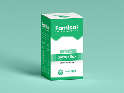 Syrap Box Packaging Design antibiotic box box design branding creative design design drag flat graphic design helthcard illustration medicin packaging packaging design pharmary syrap syrap box tablet ui vector